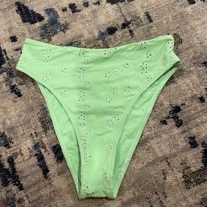 Frankie’s Bikinis green eyelet bikini bottoms